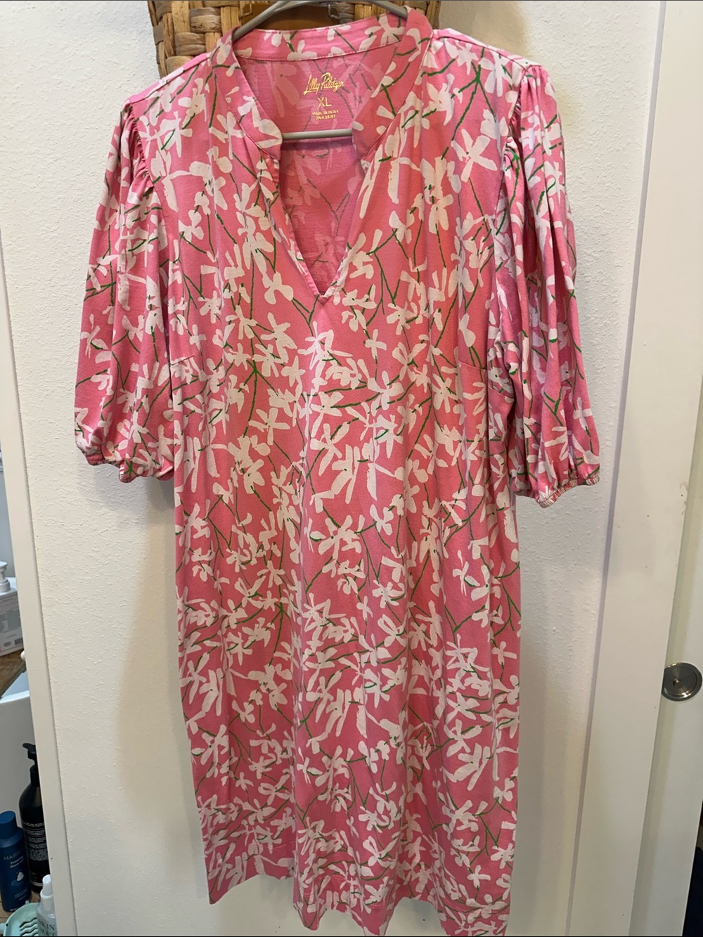 Lilly Pulitzer Pink and White Floral Midi Dress